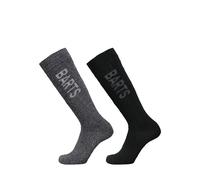 Men's Barts Mens Basic 2 Pack Moisture Wicking Ski Socks - Anthracite/Black - Size: 9/9.5/11/11.5/10/10.5/12