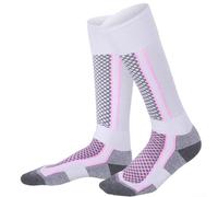 Ski Socks for Men Women and Kids, Warm Cotton Terry Cushioned Knee High Snowboard Socks for Winter Sports Hiking Trekking(Womens-C)