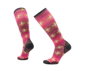 Ski socks Smartwool Women's Ski Zero Cushion Paths Crossed P Ski (POWER PINK) woman