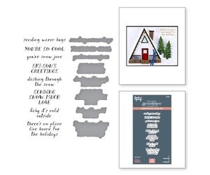 Ski-Son's Greetings Sentiments BetterPress Plate & Die Set from the Ski-Son's Greetings Collection by Simon Hurley