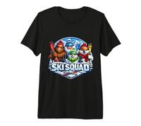 Ski Squad Sasquatch Yeti Snowman Polar Bear Skiing Team Fun Premium T-Shirt