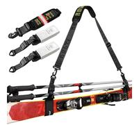 Ski Strap & Pole Carrier, Adjustable Shoulder Straps Features Padded Shoulder Pad & Strong Buckle, Great for Families - Men, Women and Children - Black