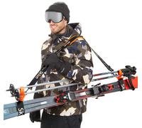 Ski Strap & Pole Carrier Sling - Black/Orange Adjustable