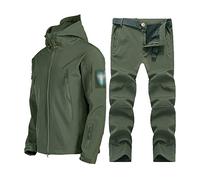Ski Suits for Men, Mens Winter Outdoor Sports Plush and Thicken Ski Suits Set, Waterproof Windproof 2 Pieces Ski Suits Set, for Snow Sport, Winter Skiing Sports (Color : Green, Size : S)