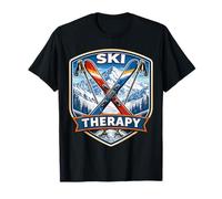 Ski Therapy Skiing Lover Funny Skier Quote Mountain Snow Fun T-Shirt