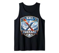 Ski Therapy Skiing Lover Funny Skier Quote Mountain Snow Fun Tank Top