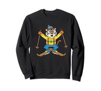 Ski Tiger Cartoon Winter Snow Mountain Fun Sweatshirt