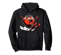 Ski Tomato Panic Funny Snow Mountain Ride Pullover Hoodie