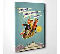 Ski Travel Poster Vol.2 Canvas Print | Gallery Wrapped 30mm Frame Wall Art | 30x20 inches | Ready to Hang | Retro Picture | Living Room Bedroom Lounge Office