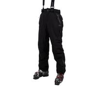 Trespass DLX Mens Ski Trousers Salopettes Kristoff II - Waterproof, Breathable, Stretch Fabric Down Touch Filling, Tricot Lined, Kick Panels, Adjustable Detachable Braces Black