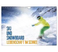 Ski und Snowboard - Leidenschaft im Schnee (Wandkalender 2024 DIN A4 quer), CALVENDO Monatskalender