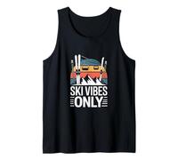Ski Vibes Only Retro Sunset Ski Lift Mountains Tank Top