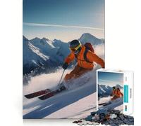 Ski Vintage Skiing 1000 Piece Jigsaw Puzzles for Adults Jigsaw Logic Toy Indoor Play Precision Cut Cherished Gift 50x75cm