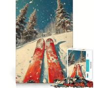 Ski Vintage Skiing 1000 Piece Jigsaw Puzzles for Adults Teenagers Memory Gain Relaxed Mind Design Assembly 38x52cm