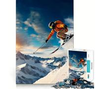Ski Vintage Skiing 1000 Piece Jigsaw Puzzles for Teenagers Cognitive Toy Slow Enjoy Premium Edge Santa Wish Pick 50x75cm