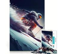 Ski Vintage Skiing 1000 Piece Jigsaw Puzzles for Teenagers Jigsaw Solid Logic Toy Calm Fun Precision Cut Santa Wish Item 38x52cm