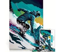 Ski Vintage Skiing for Adults 1000 Piece Jigsaw Puzzle Mind Puzzle Relaxing Fun Image Assembly Warm Surprise 38x52cm