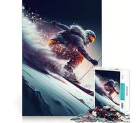 Ski Vintage Skiing Hard Jigsaw Puzzle for Adults 1000 Pieces Logic Toy Family Bond Precision Cut Warm Surprise 50x75cm