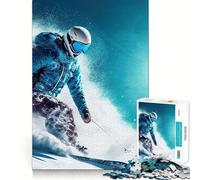 Ski Vintage Skiing Jigsaw Puzzles 1000 Piece for Teenagers Enhance Memory Leisure Time Solid Cut Santa Wish Item 38x26cm