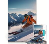 Ski Vintage Skiing Jigsaw Puzzles for Teenagers 1000 Mind Exercise Toy Home Activity Precision Cut Wall Art Decor 38x52cm