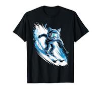 Ski Winter Sport Skier Funny Skiing Cat T-Shirt