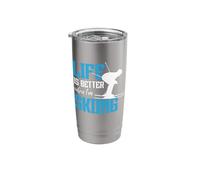 Ski Wintersports Snowboarding Life is Better When I'm Skiing Stainless Steel Insulated Tumbler
