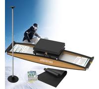 Ski workout machine,3D Cross Trainer,Hip Body Balance Exercise Machine,Ski Training Device with Walking Stick and Floor Mat,for Waist, Abdomen and Leg Training