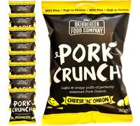 Skibbereen Cheese'n'Onion Flavoured Pork Crunch Pub Snack - Deliciously Seasoned Crispy Pork Puffs - Guilt Free Low Carb & High Protein Snack - Keto Friendly - No Added Oil, No MSG - 9x 30g