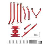 Skid Plate Steering Rod Tie Links and High Clearance Chassis Links Set for 1/24 RC SCX24 Upgrade Parts Axial AXI90081 Deadbolt AXI00004 B17(Red)