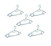Skid-Proof Wide-Shoulder Plastic Clothes Hangers Anti-Slip Multipurpose Wardrobe Brackets for Home & Retail 5 Pack Blue & Space-Saving Solution