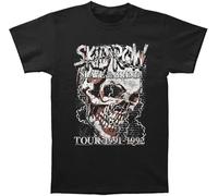 Skid Row Heavy Metal Band Skull Chain Black Adult T-Shirt Tee(Large)