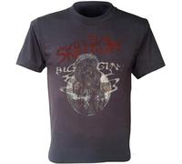 Skid Row T Shirt Big Guns Logo Heavy Metal Retro Men Tee Charcoal Black XXL