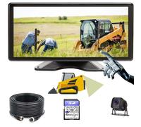 Skid Steer 10.36 Inch Monitor Touchable Screen 128GB Large Audio 1080P Image Backup Camera Built-in DVR Video for RV Truck Trailer Rear Front Reversing Wired Waterproof System D101