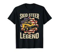 Skid Steer Legend Construction Worker American Flag T-Shirt