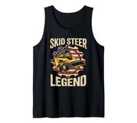 Skid Steer Legend Construction Worker American Flag Tank Top