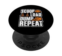 Skid Steer Loader Equipment Operator Scoop Load Dump Repeat PopSockets Adhesive PopGrip