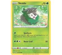Skiddo 017/185 Common Reverse Holo Pokemon Card (SWSH04 Vivid Voltage) + 1x TitanCards® Toploader
