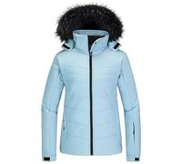 Skieer Women's Waterproof Ski Jacket Warm Winter Snow Coat Windproof Hooded Rain Jacket Blue XL