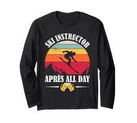 Skier Funny SKI Instructor Apres All Day Skiing Long Sleeve T-Shirt