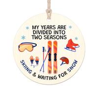 Skier Gift Skiing Ornament Skiing Gifts for Women Men Skier Ski Lovers Ski Coach Gift Wooden Christmas Ornaments for Tree Decorations