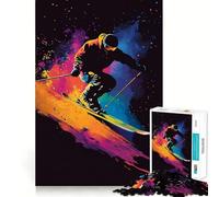 Skier in Motion 1000 Piece Jigsaw Puzzles for Adults Pure Logic Toy Soothing Fun Sharp Cut Amazing Present 38x52cm