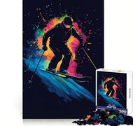 Skier in Motion 1000 Pieces Jigsaws Adults Puzzles Gifts Brain Workout Toy Relaxed Mind Art Assembly Memorable Gift 38x52cm