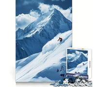 Skier on Mountain Slope 1000 Piece Jigsaws for Teenagers Mind Exercise Toy Mental Relax Design Assembly Santa Wish List 50x75cm