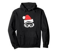 skier santa christmas skiing skis skiing Pullover Hoodie