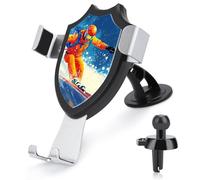 Skier Ski Skiing On Snowy Mountain Car Phone Holder Rotatable Mount Dashboard Windshield Air Vent Accessories