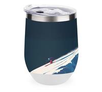 Skier Skiing Down Insulated Cups & Mugs 12oz Double-Wall Bottles Stainless Steel Coffee Mug with Lids Drinks Tumbler