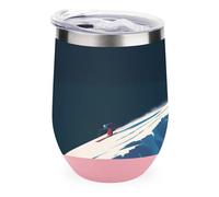 Skier Skiing Down Insulated Cups & Mugs 12oz Double-Wall Bottles Stainless Steel Coffee Mug with Lids Drinks Tumbler