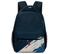 Skier Skiing Down Travel Backpack for Laptop Casual Daypack Backpack with Compartment for Office Work