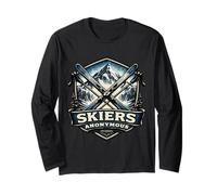 Skiers Anonymous Addicted to Ski Funny Skiing Lover Junkie Long Sleeve T-Shirt