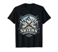 Skiers Anonymous Addicted to Ski Funny Skiing Lover Junkie T-Shirt